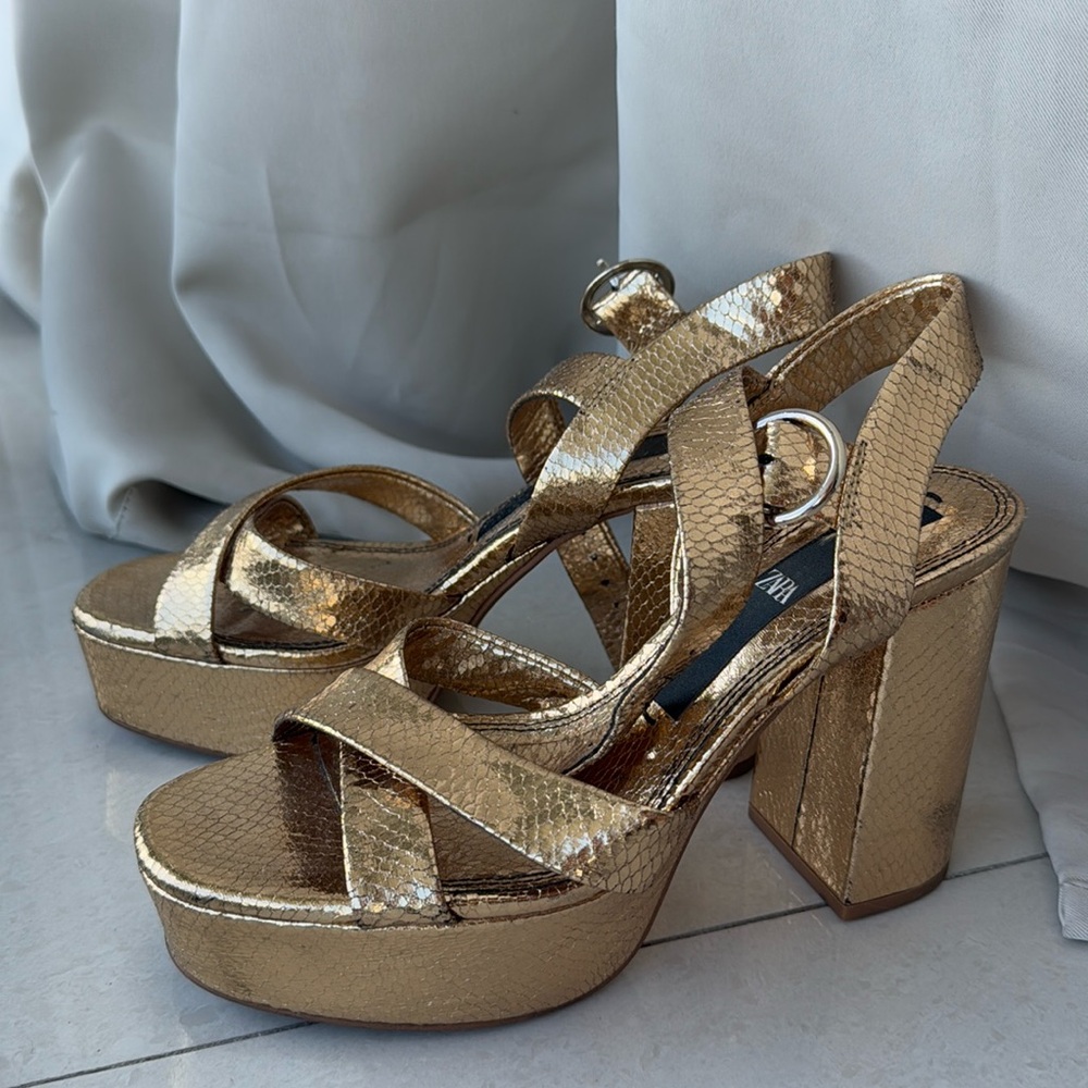 Gold Zara Heels